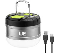 Le Lighting Ever Rechargeable Camping Lamp,Led Camping Lantern,3 Lighting Modes 280lm,External Battery Function For Camping,Bivouac,Cellar,Diy,Fishing,Etc