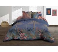 Le linge de Jules 220x240 - Maupiti Housse de Couette en Coton avec 2 Taies d'oreiller, Multicolore, Maupiti, 220cm x 240cm