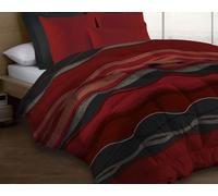 Le linge de Jules Couette Microfibre 220x240 - Imprimée Double-Face - 550 grs/m2 - Baltic Rouge