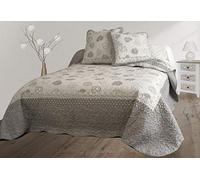Le linge de Jules Couvre-lit boutis + 2 taies 2 Personnes - 230x250 Coeurs Gris
