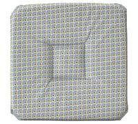 Le linge de Jules Galette de Chaise Anti-Taches à Rabats Paon Gris, 36_x_36_cm