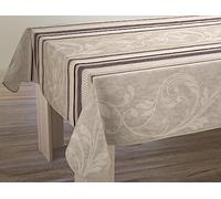 Le linge de Jules Nappe Anti-Taches Arabesque - Taille : Ronde diamètre 160 cm, Gris