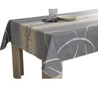 Le linge de Jules Nappe Anti-Taches Astrid Ecru - Taille : Rectangle 150x350 cm, Gris
