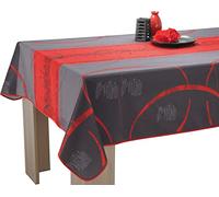 Le linge de Jules Nappe Anti-Taches Astrid Rouge - Taille : Rectangle 150x300 cm