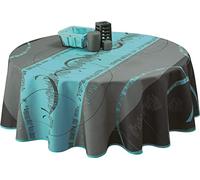 Nappe anti-taches astrid turquoise - taille : ronde diamètre 160 cm