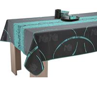 Le linge de Jules Nappe Anti-Taches Astrid Turquoise - Taille : Carrée 150x150 cm