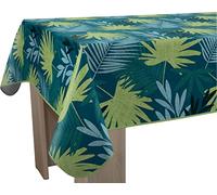 Le Linge de Jules Nappe Anti-Taches Bali - Rectangle 150 x 200 cm, Bleu, Vert