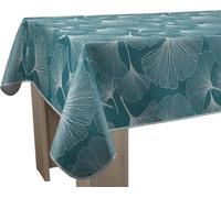 Le Linge de Jules Nappe Anti-Taches Biloba Vert - Rectangle 150 x 300 cm