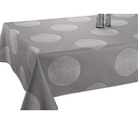 Le linge de Jules Nappe Anti-Taches Cercles Gris - Taille : Rectangle 150x240 cm