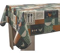 Le linge de Jules Nappe Anti-Taches Chicken Vert - Rectangle 150 x 350 cm