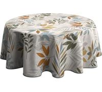 Le linge de Jules Nappe Anti-Taches Clarence - Ovale 150 x 240 cm, Rouge et Magnolia (Feuille)