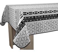 Le linge de Jules Nappe Anti-Taches Graphic - Rectangle 150 x 300 cm, Noir, Blanc