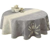 Le linge de Jules Nappe Anti-Taches Lotus Blanc - Taille : Rectangle 150x200 cm, Gris
