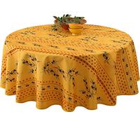 Le linge de Jules Nappe Anti-Taches Olivette Jaune - Taille : Ovale 150x240 cm