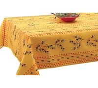 Le linge de Jules Nappe Anti-Taches Olivette Jaune - Taille : Rectangle 150x350 cm