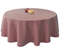 Le linge de Jules Nappe Anti-Taches Paon Bordeaux - Ovale 150 x 240 cm,