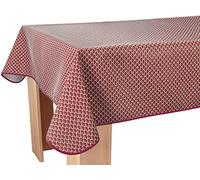 Le linge de Jules Nappe Anti-Taches Paon Bordeaux - Rectangle 150 x 350 cm