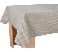 Le linge de Jules Nappe Anti-Taches Paon Ficelle - Rectangle 150 x 300 cm, Beige, Noir, Safran