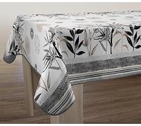 Le linge de Jules Nappe Anti-Taches Stevia - Rectangle 120 x 150 cm Noir/Beige/Gris/Ecru