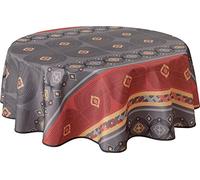Le linge de Jules Nappe Anti-Taches Valparaiso Rouge - Ronde 160 cm
