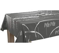 Le linge de Jules Nappe Shiny - Entretien Facile Gris foncé - Taille : Rectangle 150x350 cm