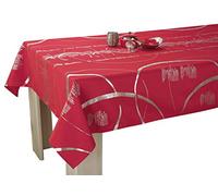 Le linge de Jules Nappe Shiny - Entretien Facile Rouge - Taille : Rectangle 150x300 cm