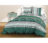 Le linge de Jules Parure de Couette, Coton, Vert, 240x260