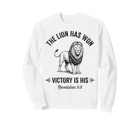 Le Lion a gagné la Victoire est sa Foi chrétienne Verset biblique Sweatshirt