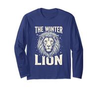 Le Lion d'hiver Majestic Frost Snowy Wildlife Art Manche Longue