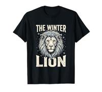 Le Lion d'hiver Majestic Frost Snowy Wildlife Art T-Shirt Graphique avec Valeur