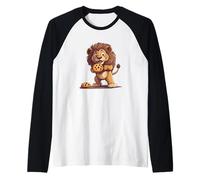 Le Lion génial Aime Les Biscuits et Les collations pour Les Amateurs de Bonbons Manche Raglan