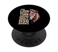 Le lion ne se retourne pas lorsque le petit chien aboie PopSockets PopGrip Adhésif