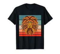Le Lion Résumé Lion Impression Visage Aquarelle Coloré T-Shirt