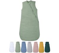 Le Lit de Mon Bébé - Gigoteuse Mousseline Hiver 6-24 Mois - Vert Emeraude - enveloppe et Doublure Douillette 100% Gaze de Coton - 3,5 Tog Chaude