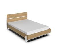 Habitat et Jardin Lit double Craft extractible Chêne et blanc 140 x 190/200 cm