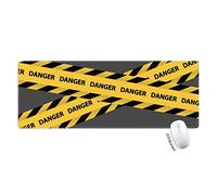 le logo d'avertissement de danger tapis de souris large cousues bords mat étendu game bureau