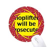 le logo des voleurs seront poursuivis tapis de souris rouges rondes roues en caoutchouc