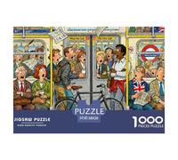 Le London Overground surpeuplé Puzzle en Bois Imperméable DIY Puzzles De 1000 Pièces pour Adultes Cadeaux Défi Et Casse-tête De Décoration pour La Maison