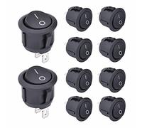 LE Lot de 10 interrupteurs à bascule 2 positions marche/arrêt avec SPST 2 broches 250 V 6 A Interrupteur à bascule Rocker KCD1-5-101 Interrupteur rond (marche/arrêt)