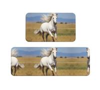 Le lot de 2 tapis de rembourrage blanc Stallion est une bonne aide pour se tenir debout dans la cuisine et antidérapant dans la salle de bain