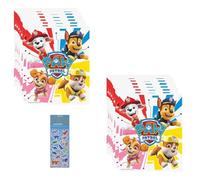 Le lot de fournitures de fête d'anniversaire Paw Patrol comprend 16 sacs à surprises et 1 feuille d'autocollants dinosaures