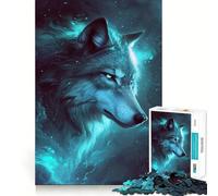 Le Loup dans la Galaxie de l'espace Puzzle de 1000 pièces Jeu de réflexion et de précision Découpe de Haute précision Passe-Temps Fascinant pour Les Moments de détente (38x52cm)
