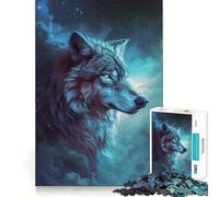 Le Loup dans la Galaxie de l'espace Puzzle de 1000 pièces Jeu de réflexion et de précision Découpe de Haute précision Passe-Temps Fascinant pour Les Moments de détente (50x75cm)