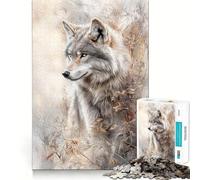 Le Loup dans la Nature Puzzle Adulte 1000 pièces Jeu de mémoire Découpe de Haute précision Activité Manuelle Exercice Mental Calme à Faire à la Maison (50x75cm)