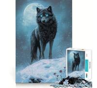 Le Loup de l'Âme Hivernale Puzzle Adulte 1000 Pièces Jeu de Mémoire Découpe de Haute Précision Activité Créative Exercice Mental Calme à Faire à la Maison (38x52cm)