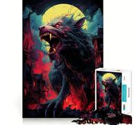 Le Loup de Sainte Lune Puzzle 1000 pièces pour Adultes Réfléchissez,entraînez-Vous,jouez ! Assemblage Solide,Aucune pièce ne se détache Cadeau Unique pour soulager Le Stress (50x75cm)