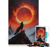 Le Loup du Monde en Feu Puzzle de 1000 pièces pour Adultes Stimule la mémoire Moment de détente Assemblage du Motif Liste de souhaits du Père Noël 38x52cm