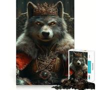 Le Loup Monarque de la Nature Puzzle de 1000 pièces pour Adultes Jeu Stimulant l'esprit Surface Lisse sans bavures Passe-Temps Fascinant pour Les Moments de détente (38x52cm)