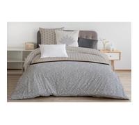 Parure de couette Louxor - 1 housse de couette 220x240 cm + 2 taies 65x65 cm - Ocre et blanc