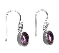 Le Luft - Boucles d’oreilles améthyste en argent massif - Dimensions des pierres 6 x 9 millimètres